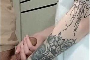 Stepmom's Friend Jerks Off My Dick At House Party