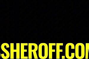 latina milf with big tits drinks piss during sloppy blowjob