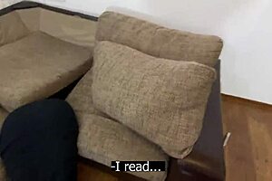 stepmother stuck in couch with big tits