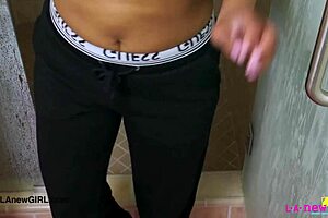 Stunning bronze skin model took a shower after photoshoot