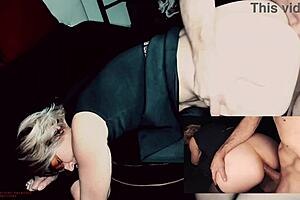 I roughly fuck my French cougar stepmother's ass