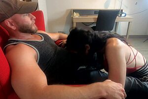 white trash wife gags on cum and swallows roughly