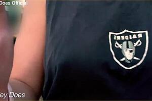 Wife dares to flash on the street.