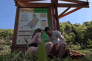 He fucks me hard on the roadside, bent over for a public facial 😏