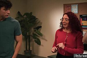 Teacher Forces Student To Fuck Her Tits And Ass In Double Penetration