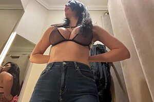 Masturbating in the stores changing room and trying on new underwear