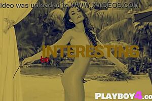 sexy big tits blonde exposes body on beach