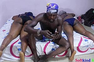 Threesome hardcore fuck moaning big cock swollen pussy cute BBW black romantic sex.