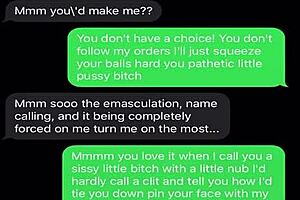 Sexting and humiliating my sissy bitch real hard