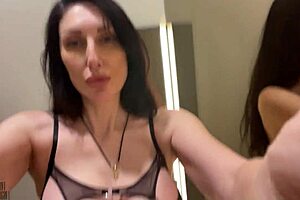 Masturbating in the stores changing room and trying on new underwear