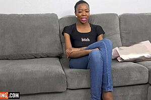 Skinny Black Milf Rides Bwc Producer In Couch Casting Pov