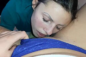 My girlfriend licked me while stepmom cleaned the closet - lesbian illusion girls