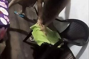 Wife's hidden camera captures stranger fucking her in cowgirl with neighbor