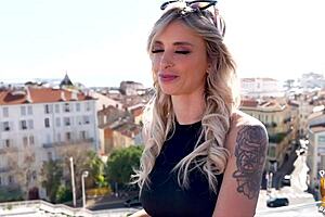 sophie, the blonde coquine, wants to be demolished by two stallions