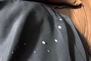 Blowjob fuck with cum on fur jacket!