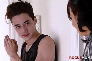 Does Stepmom's Big Tits Help Tired Stepson With Handjob?