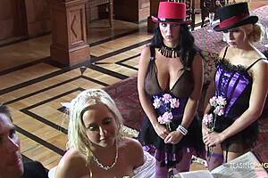 Two Girls Suck And Fuck One Hard Cock In Stockings