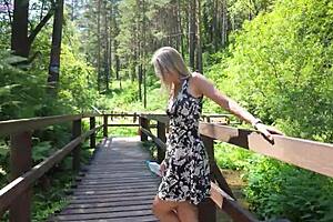 Sweet Girl Uses Remote Vibrator In Park For Intense Orgasm