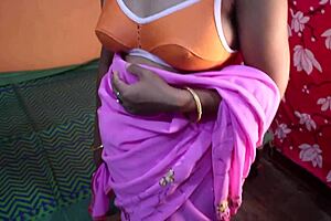 indian desi bhabhi in pink saree seduces boyfriend with steamy blowjob in viral cheating clip.