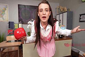 Caught In Detention, Teens Fuck Teacher With Passion