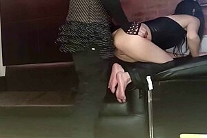 faggot finds her drinking and joins in for wild fun