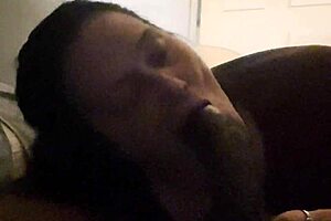 Oh, momma's mouth on my big black cock feels amazing!