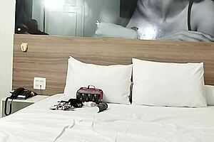 I fucked her in the motel with creampie and anal on cam 2