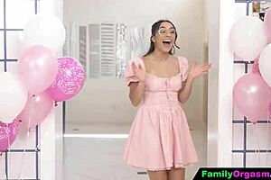 Wow, her first family orgy at 18 is wild! 🎉