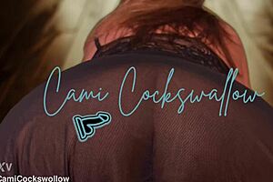 BBW in lingerie contrasts her curves while riding cock passionately.