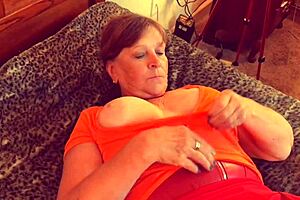 granny velma dinkley solves the cocksucking cum mystery in her open bathrobe costume