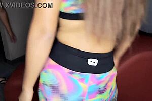 Beautiful cousin moves her ass in leggings, promising a great fuck on my dick in doggystyle