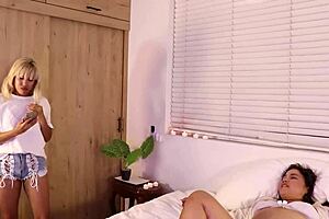 demon takes over linda clauss and priest takes care of her, bent over for doggystyle cock