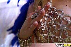 busty stepmom madison playing a weird game with her stepson in her sexy angel costume