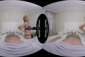 mature maneater gives pov blowjob in stockings and rides cowgirl