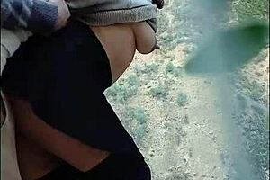 hot prostitute gets creampie and spanks outdoors in natural setting