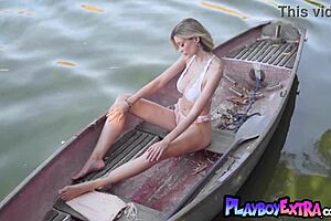 Hey, check out classy Russian milf Anna Lisa stripping naked on the boat! 😍