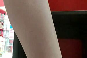 i saw my stepsister trying on shoes after workout showing dirty feet and panties