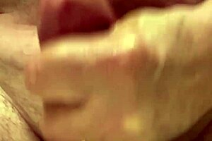watch this 65 year old mature amateur jerk off in slow motion and cum close up