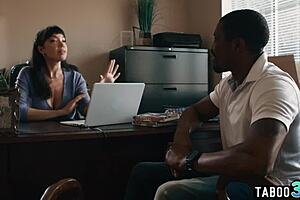 Busty latina milf wife fucks her husband's big black cock in taboo interracial action