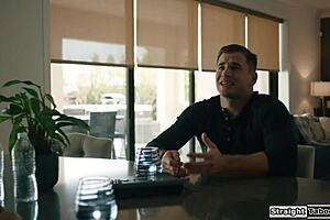 Syren demer boldly makes young guy fuck her pussy with intense fingering and blowjob