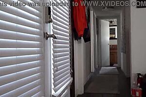 The pervy stepson spies on mommy in POV taboo scene.