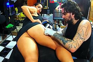 morena milf drives tattoo artist crazy with her charms