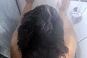 She teases with big nipples and striptease for submissive milf tits