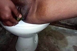 Indian aunty pleasures herself in bathroom before step brother hardcore fucks her.