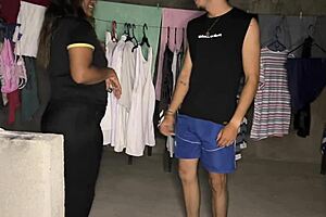 homemade sex with my stepmother's slutty ass in lingerie, pov blowjob and cum in mouth