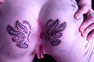 mature lorrany with anal tattoo gets rough fucking, gaping asshole fetish