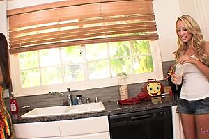 blonde chick licks and fingers brunette milf lesbian to snag the car keys