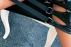 worship your mistress's ass in latex and heels, housewife with fake tits begs for taboo fetish