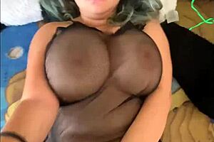 morning wood? watch these big bouncing tits on that slut