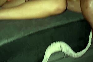 group fucks babe in truck cab without condoms, cum in mouth